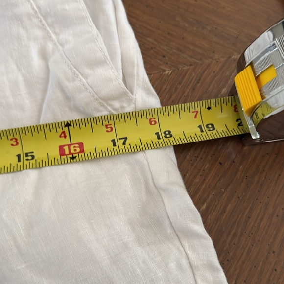 Eileen Fisher Organic Linen Bermuda Shorts Woman XXS White Pockets 10.5” inseam - Picture 6 of 13